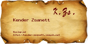 Kender Zsanett névjegykártya